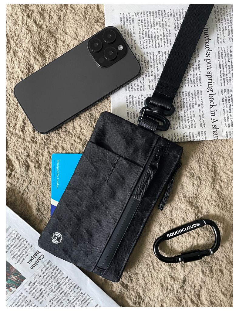 Minimalistisk Handväska RFID Stöldskyddad Kort Hållare X-Pac Vattentät Slitstark Nylon Herr Utomhus Resa Sport Plånbok med Klätterspänne