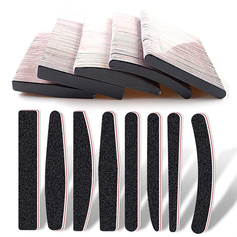 5Pcs Strong Thick Nail File Black 100/180 Grit Professional Sandpaper Cuticle Remover Buffer Files Manicure Tool Set Accessories