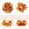 Thanksgiving Maple Leaf Garlands Decorative Candle Rings Dining Room Decoration Autumn Wreath Candlestick Holder