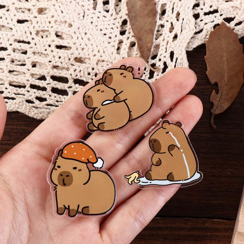 Cute Acrylic Capybara Pin Breastpin Animal Badge Cartoon Capibara Pin  Gift
