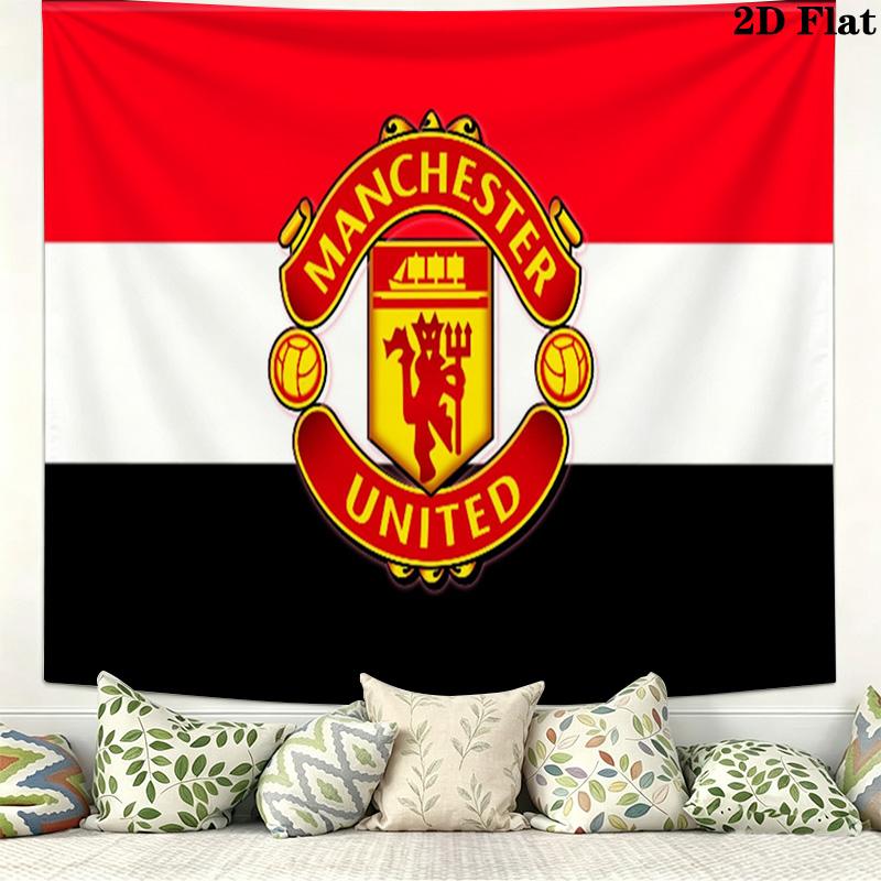 Manchester United Wall Tapestry Aesthetic Wall Hanging Printed Fabric Blanket Decorative Tapestries for Bedroom Living Room Home Decor