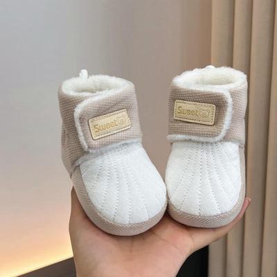 Infant Fleece Shoes: Soft Soles, Warm Cotton, Non-Shedding, Anti-Slip for 0-1 Year