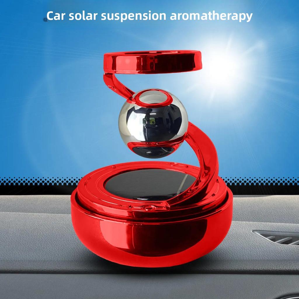 Bil Solenergi Dubbelring Doft Planetarisk Pendel Fordon Upphängning Roterande Parfymsäte Fordonsinteriör Flytande Kula Dekoration