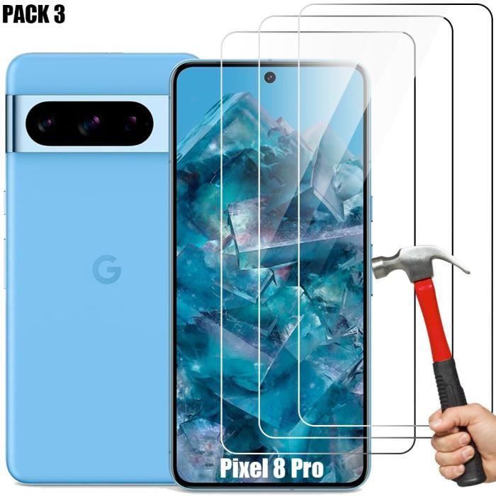 Displayschutzfolie - Google - Pixel 8 Pro - Gehärtetes Glas - 3er-Pack - Kratzfest - Ultradünn