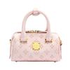 Fashionable and Popular Embossed Boston Bag, High-end Pink Hand-held Pillow