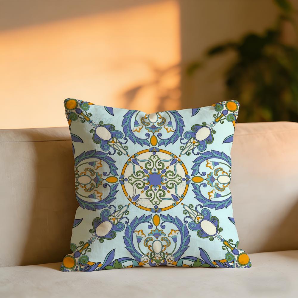 Dunhuang Ppatterns Cushion Cover Cozy Velvet Throw PillowSoft Warm Cushion For Sofa  Bed 30x30 cm