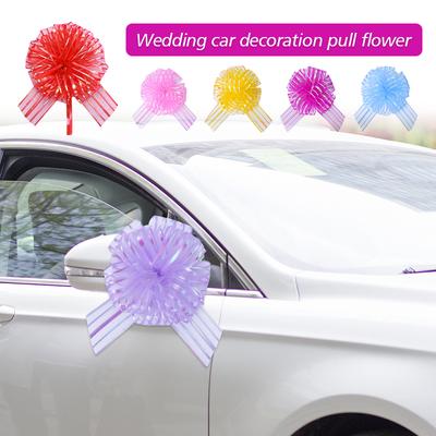 20pcs Car Decor DIY Pull Flower Ribbons Wedding Car Birthday Party Decor Gift Packing Romantic Home Gauze Drawing