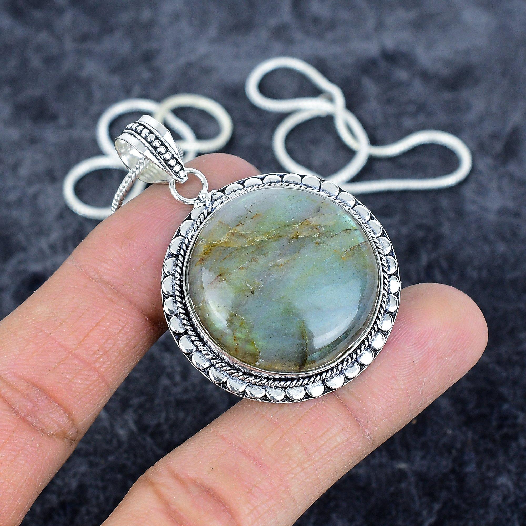 

Labradorite Gemstone Handmade 925 Sterling Silver Jewelry Pendant 2.05 M-2898