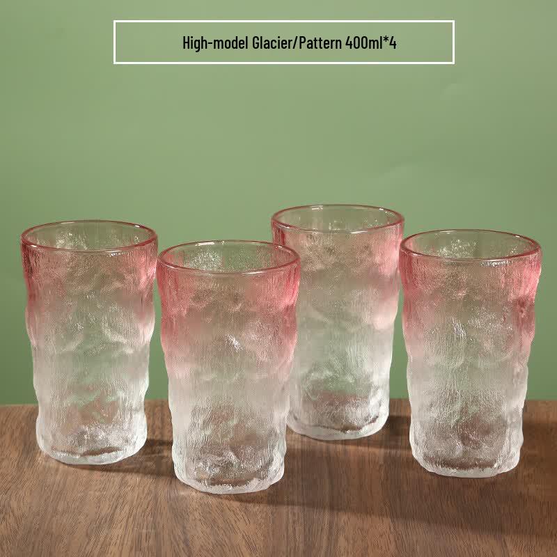 SX Glacier Pattern High Borosilicate Glass Water Cup Set
