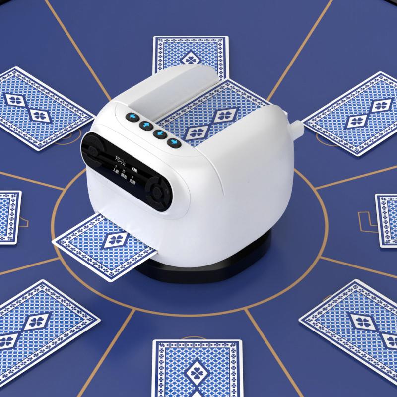360° Rotating Fully Automatic Intelligent Card Dealer Rechargeable Cards Distribution Machine Poker Tool Electric Card Dealer