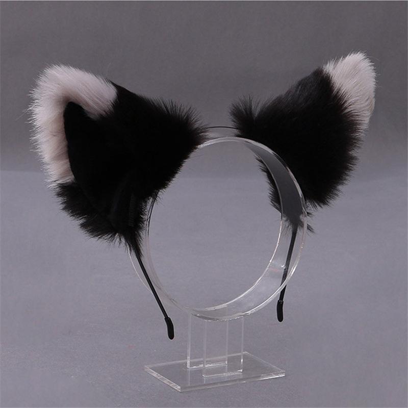 Diadema Lolita con Orecchie di Gatto e Volpe in Peluche - Fascia Cosplay Fatta a Mano