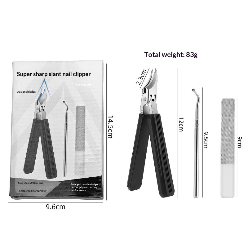 Edge Nail Clipper Kit Ingrown Anti-Splash Wide-Jaw Opening Nail Clippers Portable Toenail Nail Trimmer Manicure Tools