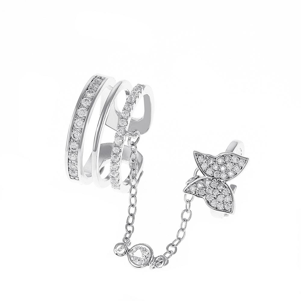 

Легкая роскошь нишевый дизайн бабочка реквизит для ногтей открывающееся кольцо ins простое бахромчатое кольцо на палец с цепочкой