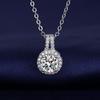 New Fashion 925 Sterling Silver Jewelry Round Zircon Pendants Necklaces Women Fine Semi Rhinestone Circle Clavicle Chain Choker