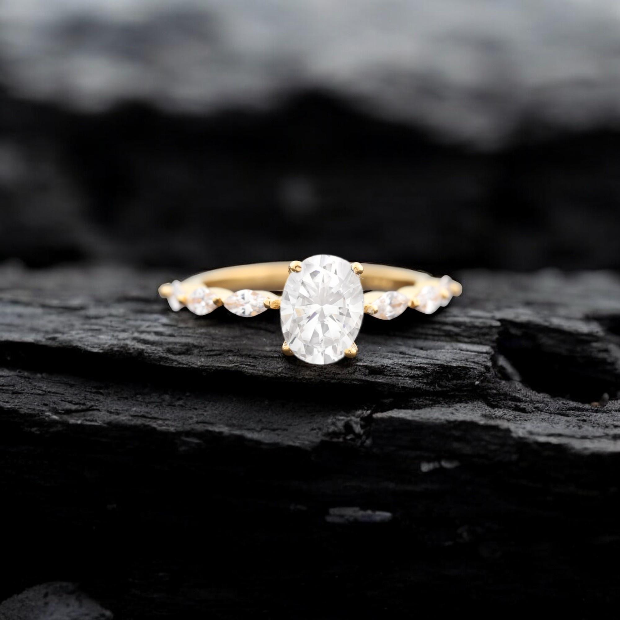 

Овальное обручальное кольцо с муассанитом, помолвочное кольцо огранки «маркиза», изящные украшения из стерлингового серебра, свадебный подарок для нее 10 US розовый