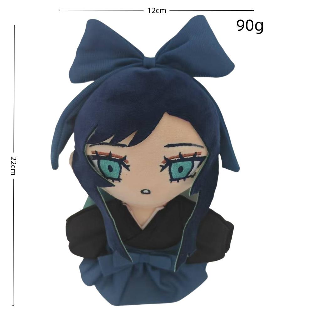 New Cute Ado Singer Plush Ado Character Dolls with Blue Bow and Black Outfits Soft Stuffed Plushies for J-Pop Fans Kids Birthday Gift Home Decoration