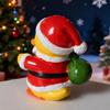 Christmas Santa Claus Duck Figurine Cartoon Santa Duck Resin Statue Sculpture Xmas Holiday Party Desktop Decoration