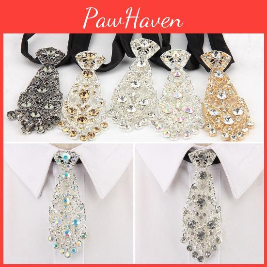 Neckties Crystal Yousheng Luxury Faux Metal Inlaid Diamond Fine Workmanship Corsage Weddings Parties Accessories