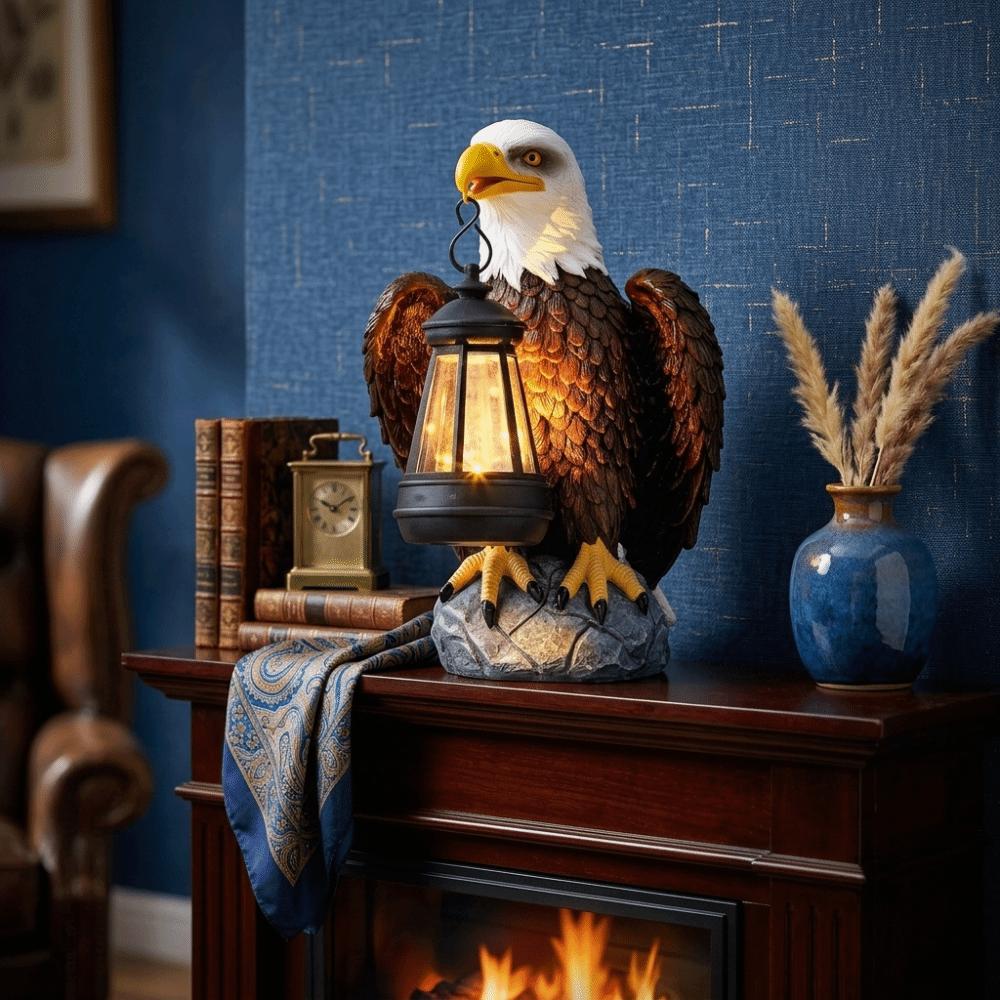 Weather-Proof Eagle Garden Statue Resin Material Bird Sculpture Ornament Yard Decor