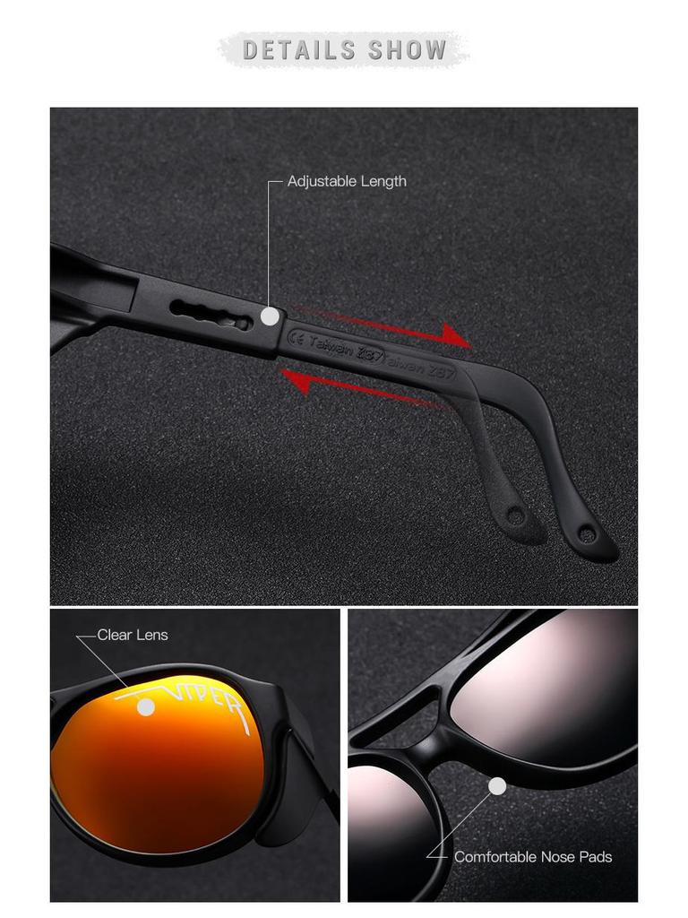 Pit Viper Polarized Windproof Cycling Sunglasses – European & American Outdoor Sports Style