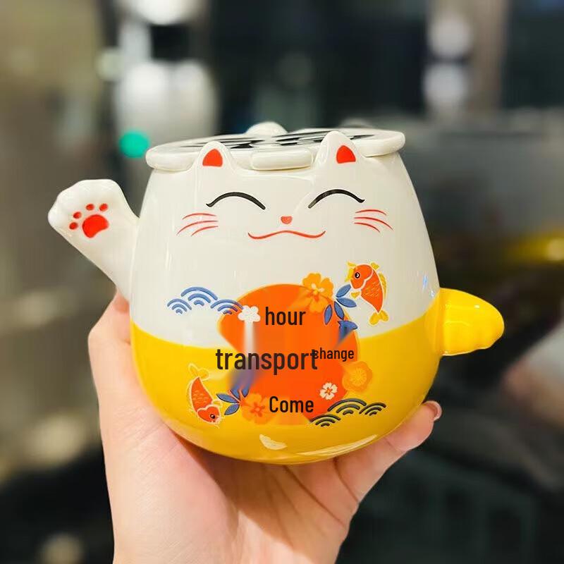Lucky Cat Prosperity Ceramic Mug
