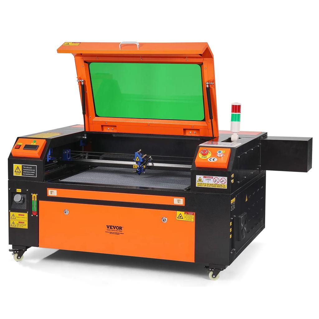 VEVOR 80W CO2 Laser Engraver, 51 x 71 cm(20 x 28 in), 500 mm/s(19.7 IPS) Laser Cutter Machine with 2-Way Pass Air Assist, Compatible with LightBurn
