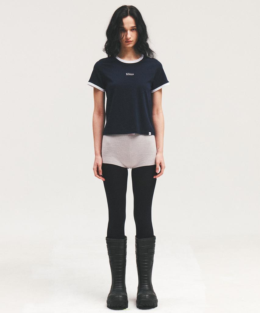 Kimseupeulesikoteunmakes (Unisex) Kims Logo Ringer Tee Navy