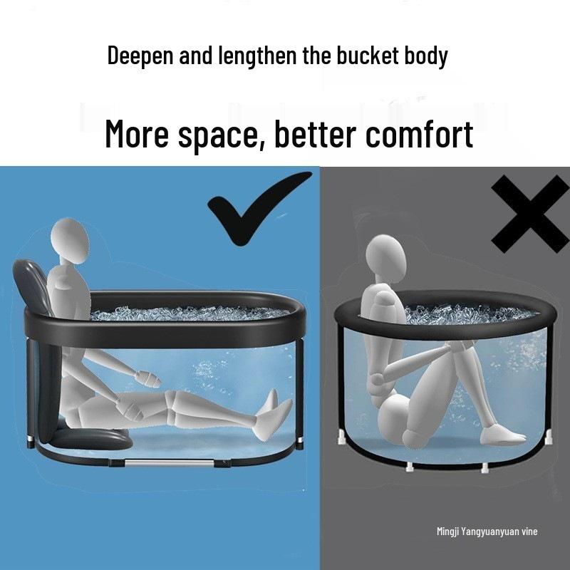 Portable Folding Ice Bath Tub for Adults - Home Assembly Athlete Soaking & Cooling Tub