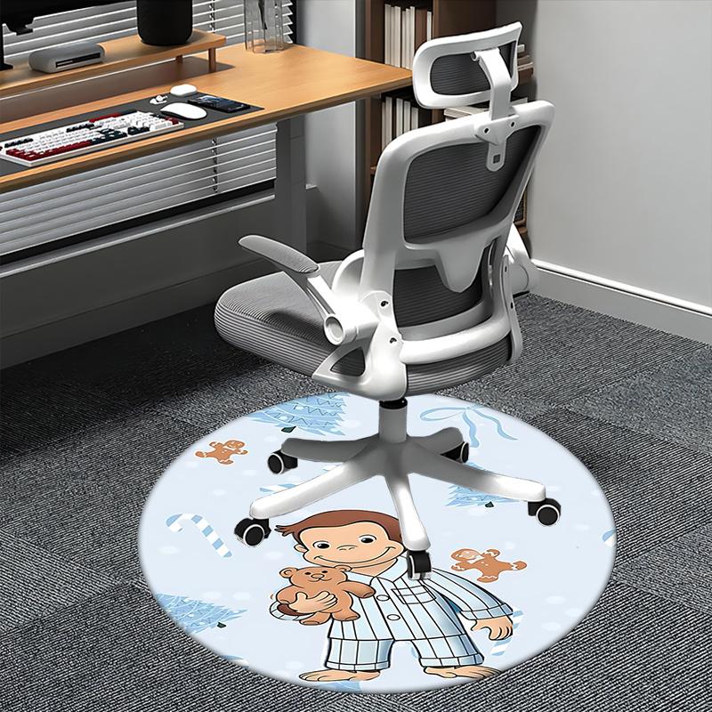 

Curious George,Christmas Chair mat Round Rug Office carpet, Non slip, Suitable for Living Rooms, Bedrooms Decor 1205522a 80cm by 80cm