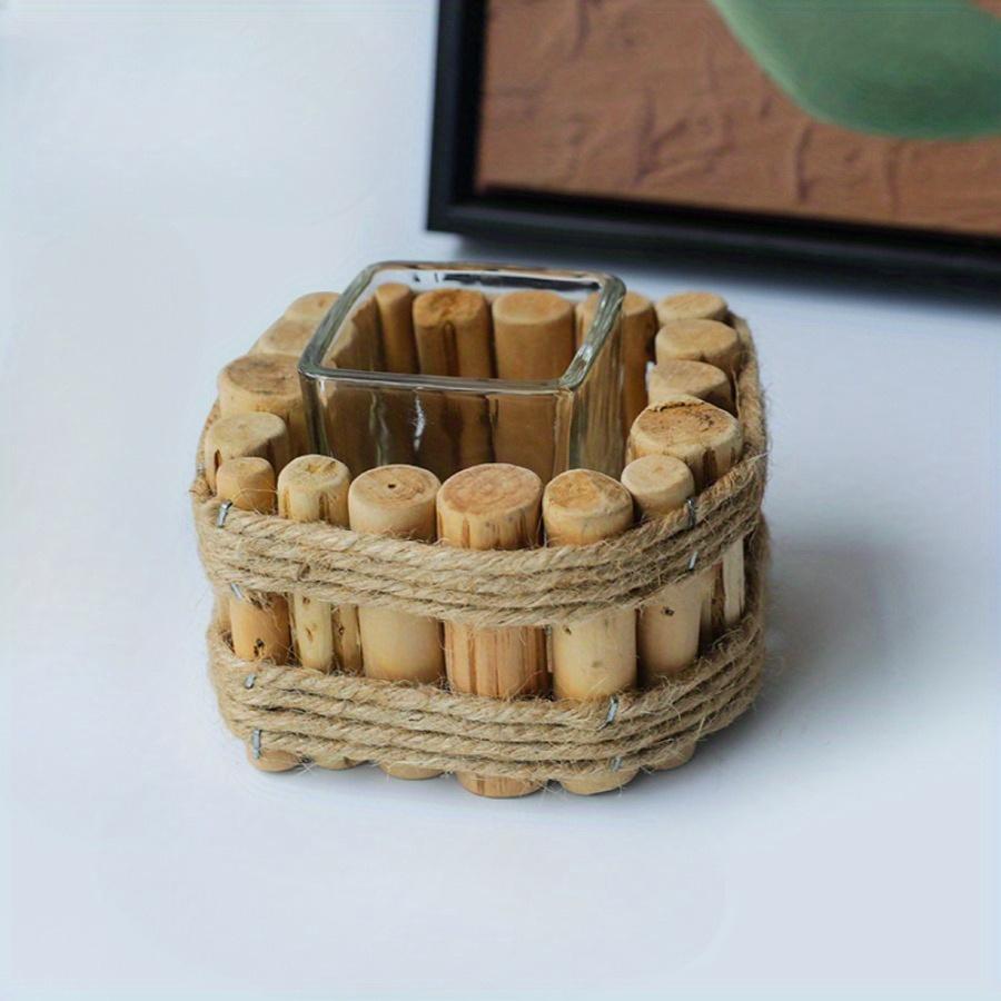 1PC Ins Wood Driftwood Aromatherapy Candle Holder-Home Goods Bedroom Book Tablecloth Ornaments,4cm Candles Are Recommended.