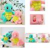 Adorable Stuffed Turtle Toy With Rabbit Fur Cushion Children's Gift Wholesale