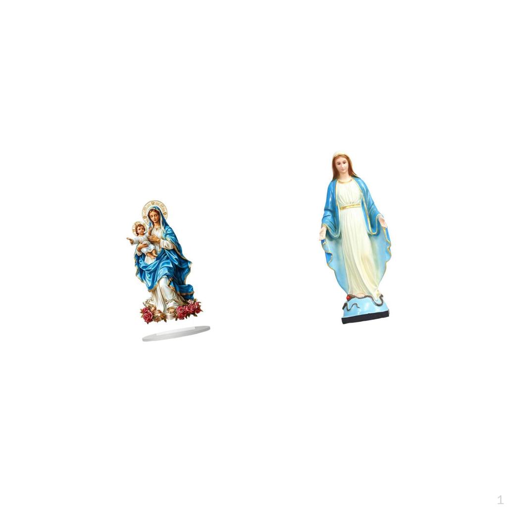 Acrylic Desktop Decor Lady Figurine Unique Tabletop Ornament Mary Statue Religious Jesus Crafts