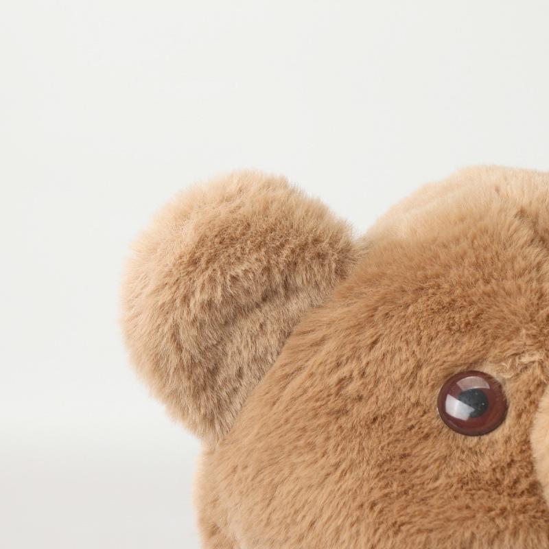 Children's cartoon bear hat girl baby autumn and winter Korean version imitation rabbit fur cute scarf integrated warm plush hat