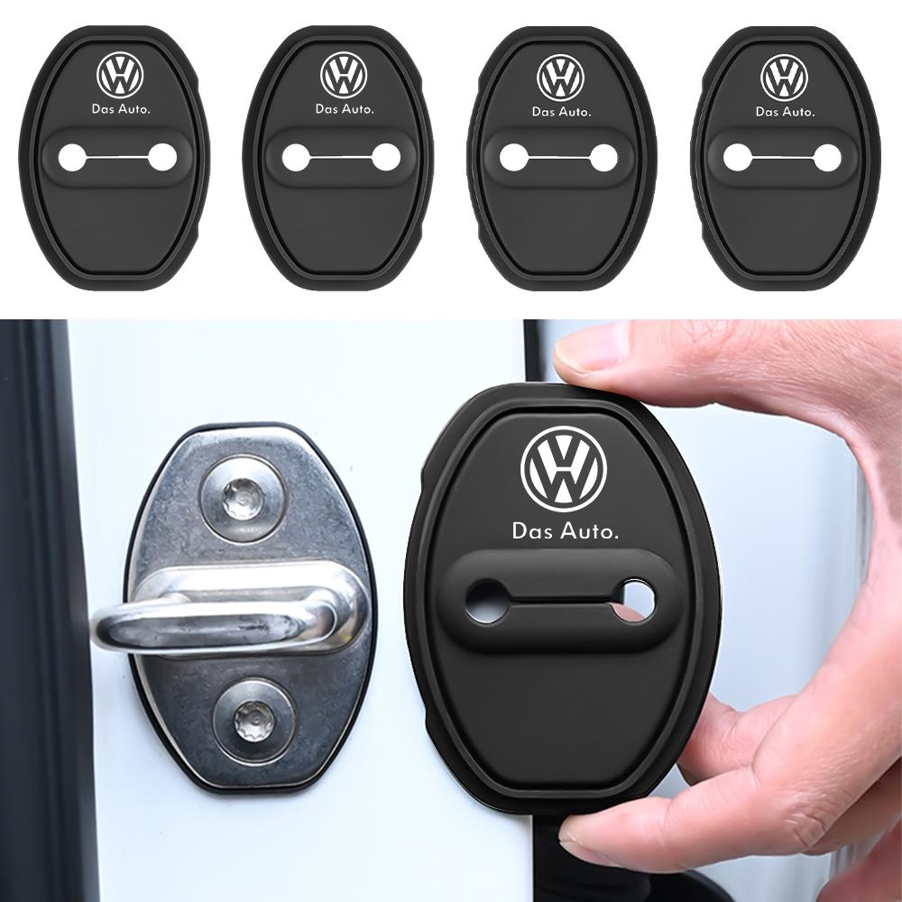 Car Sticker Hub Caps 2/4PCS Silicone Car Door Lock Cover Protection Stickers For Volkswagen VW Rline Polo Sharan Golf Scirocco T
