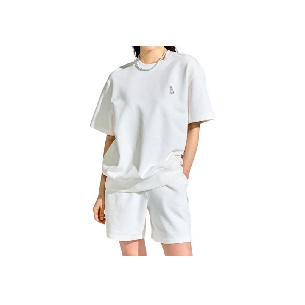 MLB Solid Color Pullover Crew Neck Short Sleeve T-Shirt Women Tops White 3AMTB0531-07IVS