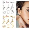 12Pcs 316L Stainless Steel Daith Helix Hoop Earrings Sparkly Cubic Zirconia Cartilage Piercing Jewelry Hypoallergenic