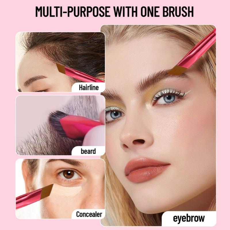 2Pcs Angled Eyebrow Makeup Brushes 2 Ended Applicator for Defined Brows and Eyeliners Gentle on Skin Travel Friendly Design