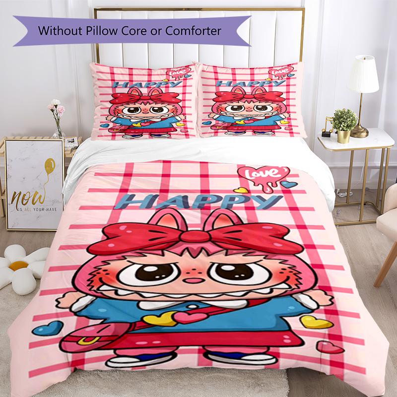 Labubu Quilt Cover Set Suitable for Playroom Machine Washable Perfect Gift for Friends Family