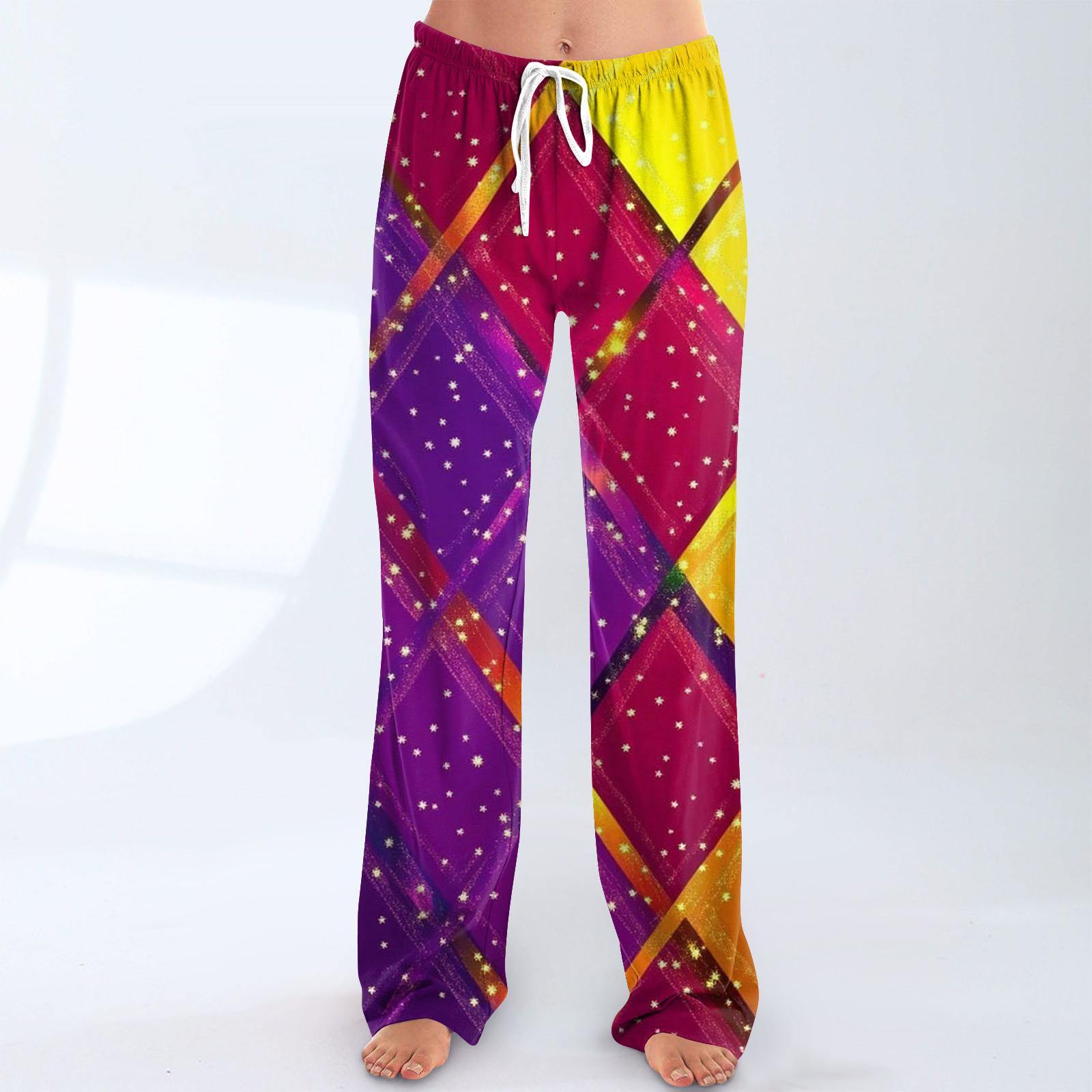 

Женские свободные и повседневные брюки с широкими штанинами с карнавальным принтом, эластичным поясом, кулиской и карманом XXL