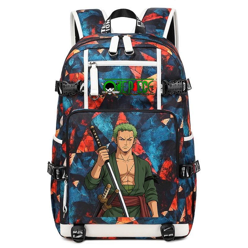 One Piece Zoro Anime Backpack Large Capacity School Bag for Teens Kids