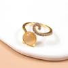 Charming Cat Ear & Eye Ring with Micro-set Diamonds - Adjustable Luxury Hand Jewelry