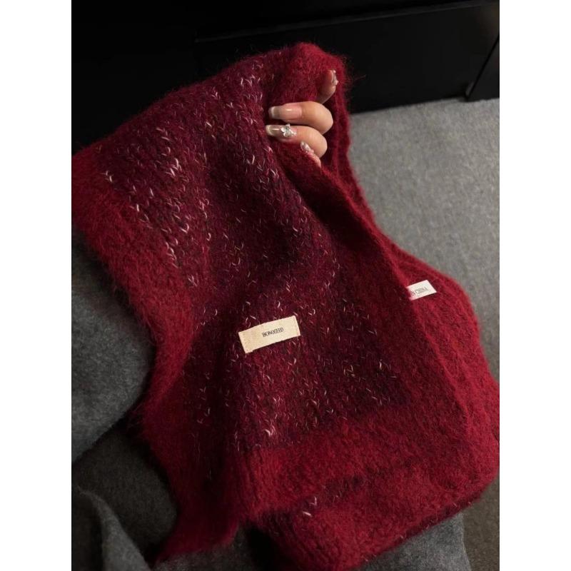 Christmas Scarf Collection Red Scarf Female Autumn and Winter White Student Warm New Scarf Couple Gift