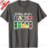 Funny Back To School Teacher Shirt Battery Life Of A Teacher TShirt For Unisex Unisex Funny Cotton Graphic T Shirts Streetwear