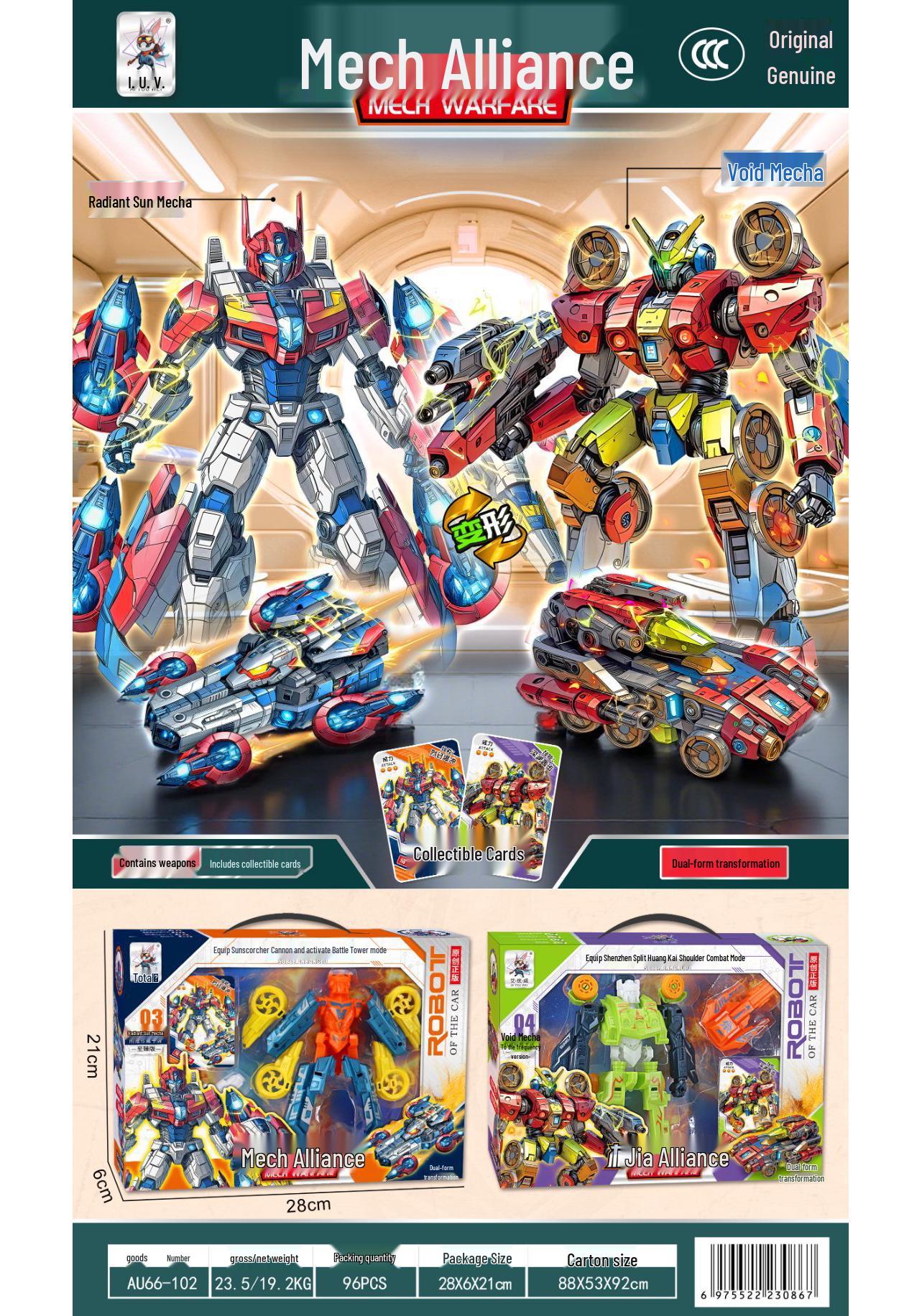 Mecha Alliance Transforming Car Robot Simulation Toy for Boys and Children