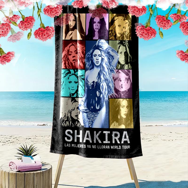 Asciugamano da Spiaggia con Stampa di Shakira, Asciugamano Grande Morbido ad Asciugatura Rapida per Spiaggia Campeggio Nuoto