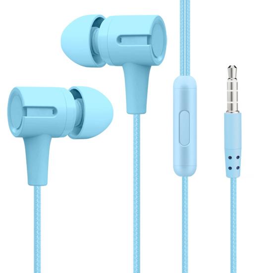 

L201 Wired Earphone In-ear Powerful Bass 3.5mm Stereo Earbuds Gaming Headset with Microphone for Mobile Phone синій