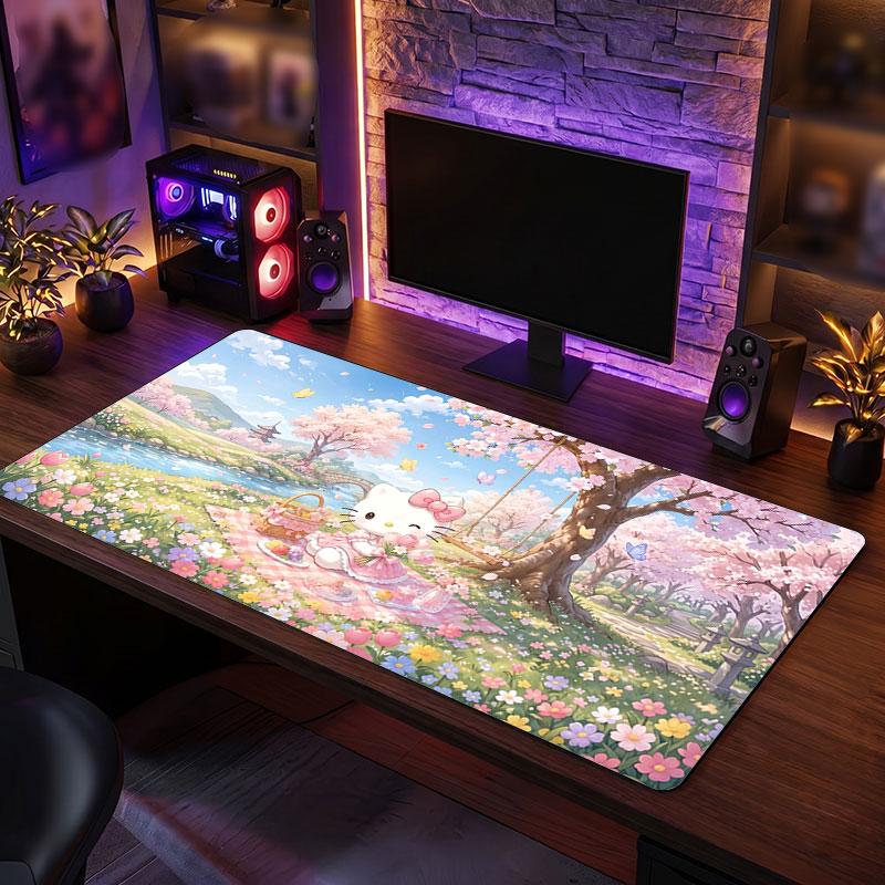 Big Mouse PadHello Kitty Extended Soft Desk Mat Gaming Office Computer Table Decor Mat