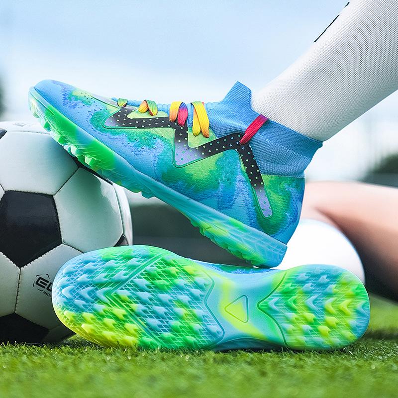 New children's football shoes men's high-top students TF broken nails AG long nails adult breathable training shoes women's indoor
