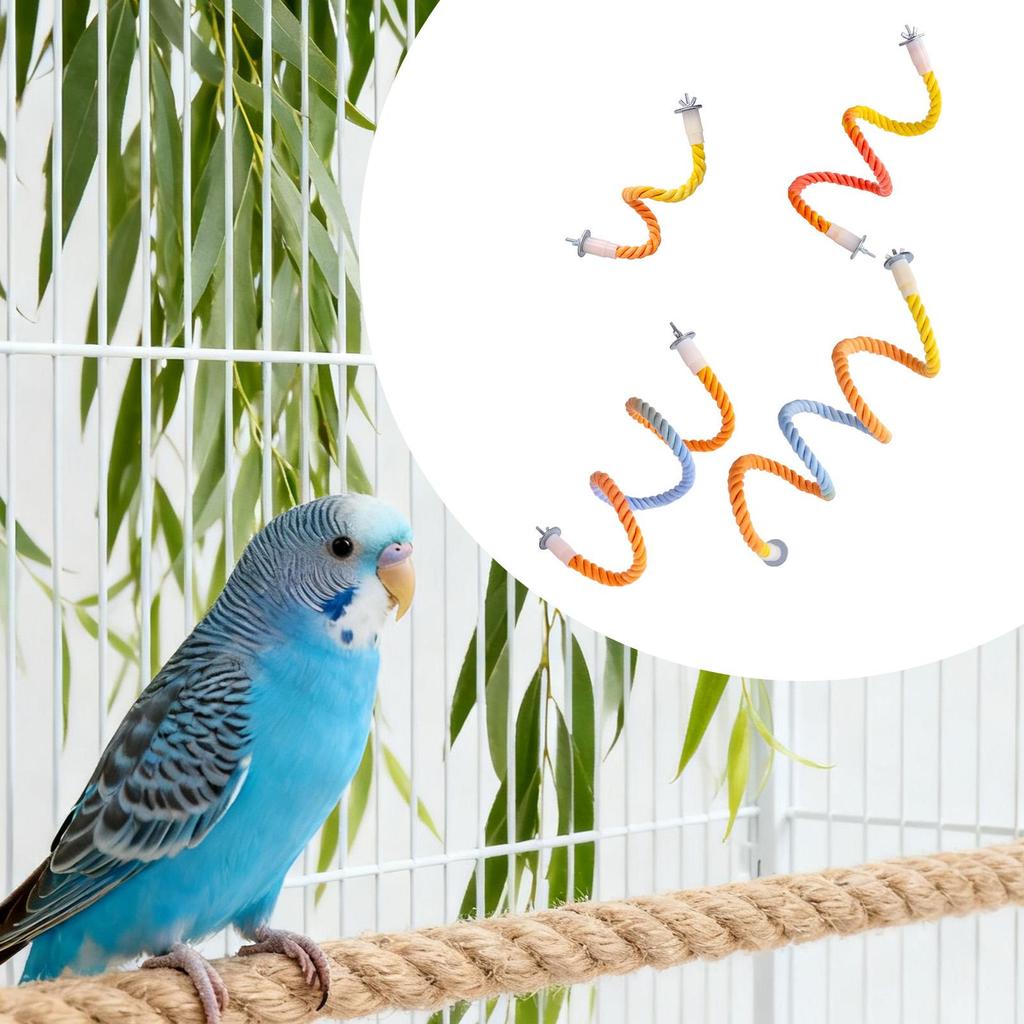 Bird Perch Parrot Toy Playful Rope Climbing PP Metal Easy Fixing Sensory Suitable for Small Parrots