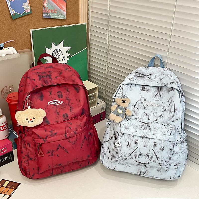 Schoolbag Japanese tie-dye campus backpack 1011 computer bag college student backpack fashion trend simple student schoolbag